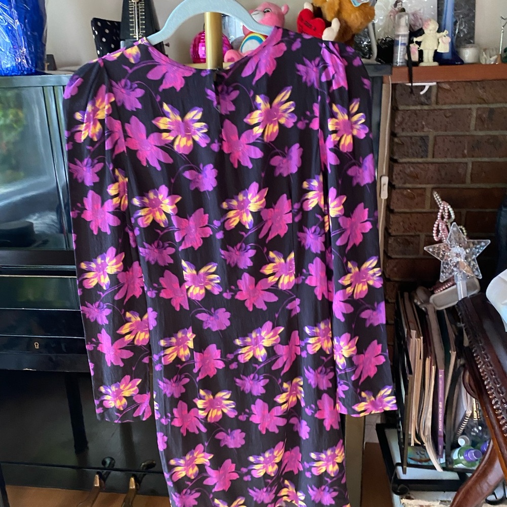 Maje Rosamar Cross-Over Front Floral Print Dress (Fr Size 1) - Picture 4 of 10
